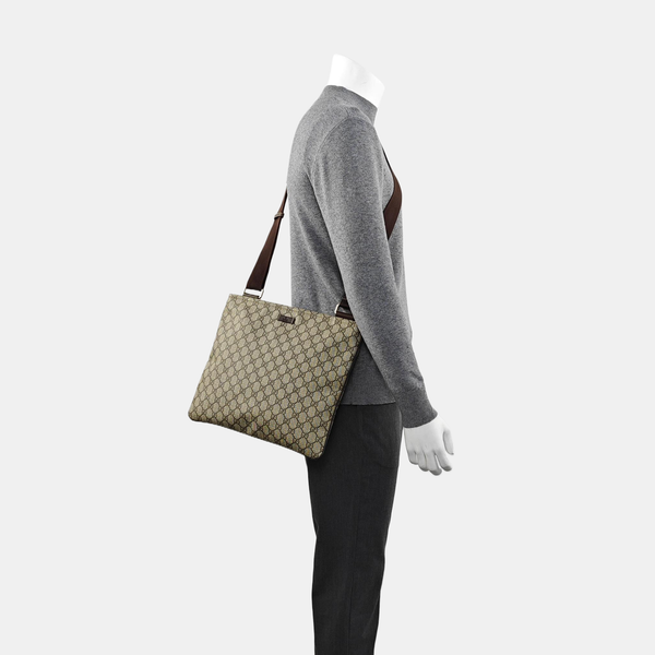 Monogram Coated Canvas Shoulder Bag Black