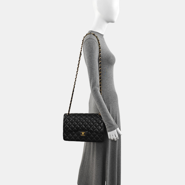 Large Quilted Lambskin Black