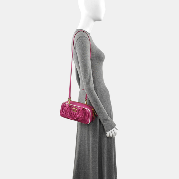 Arcadie Matelassé Small Quilted Lambskin Pink