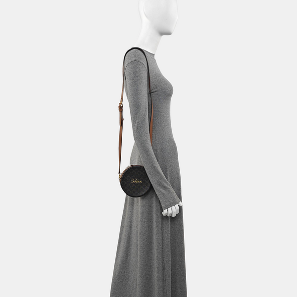 Coated Canvas Shoulder Bag Brown