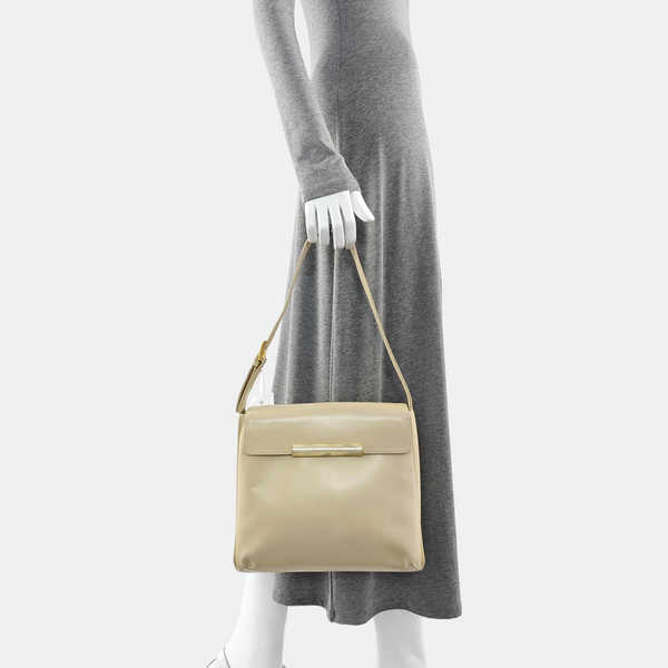 Calfskin Top Handle Bag Beige