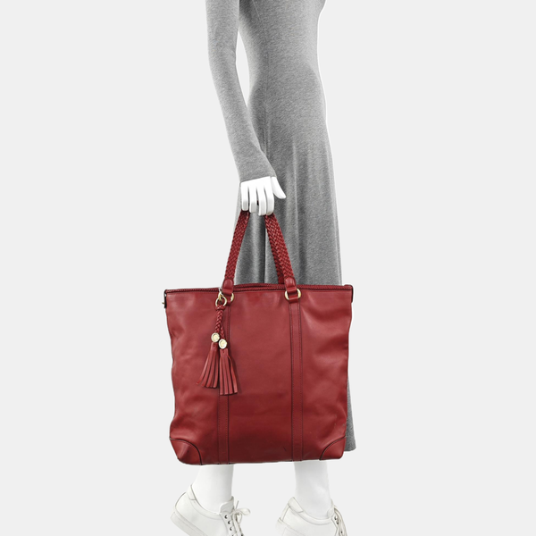 Calfskin Tote Bag Red