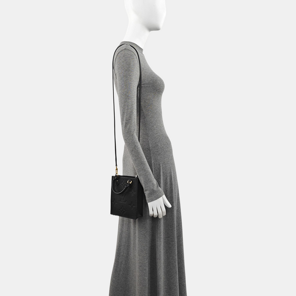 SAC PLAT Mini Calfskin Black
