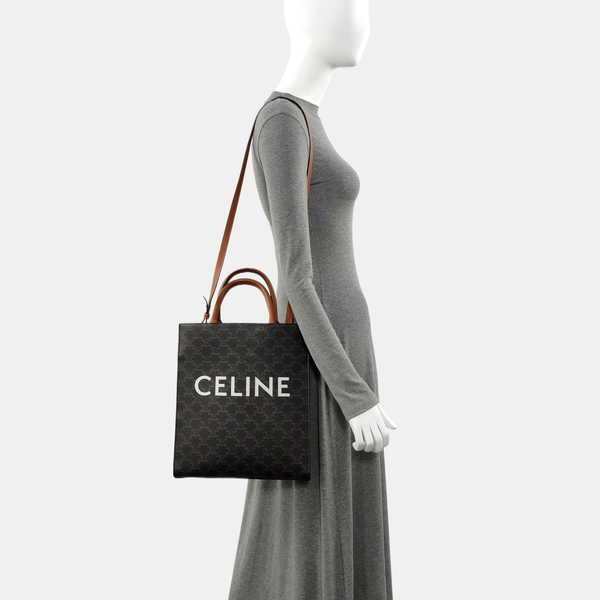 CABAS CELINE Small Coated Canvas Brown