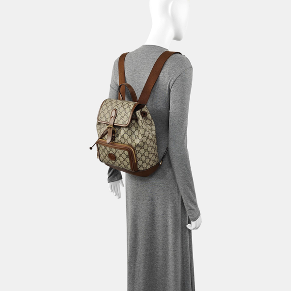Monogram Coated Canvas Backpack Black