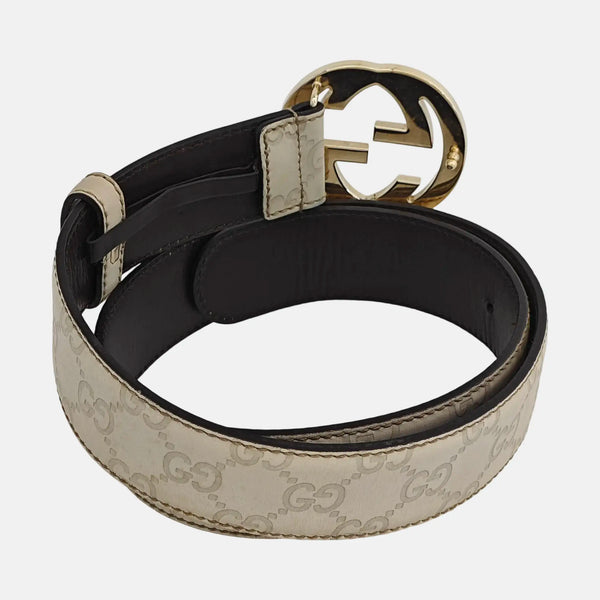 Leather Belt White