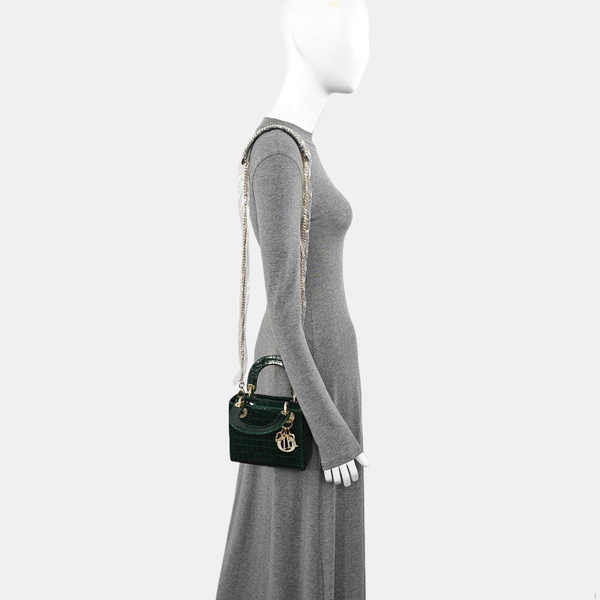 Lady Dior Mini Crocodile Green