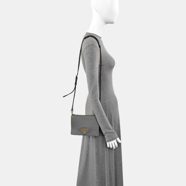 Calfskin Shoulder Bag Gray