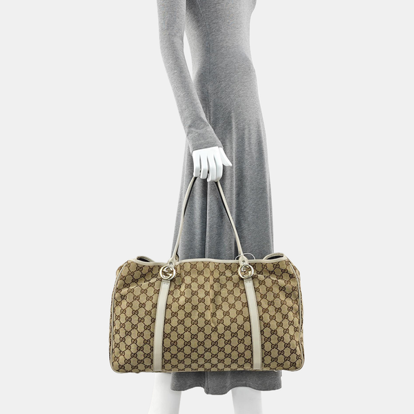 Monogram Canvas Tote Bag Brown