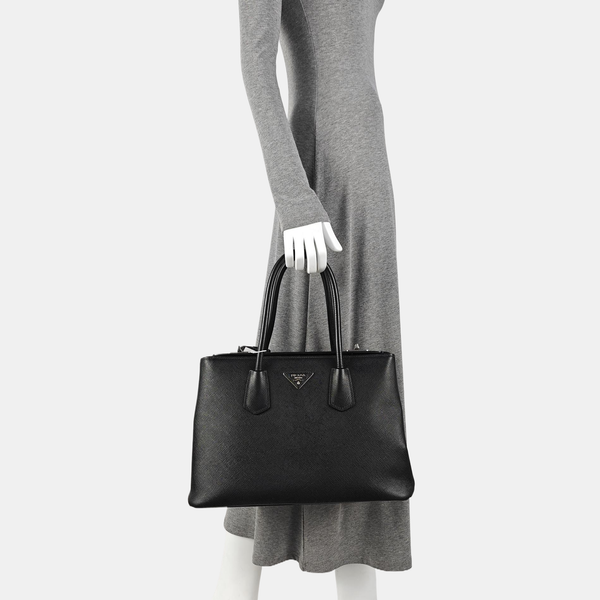 Twin Saffiano Calfskin Black