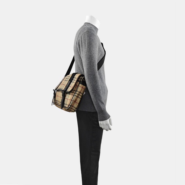 Coated Canvas Shoulder Bag Beige