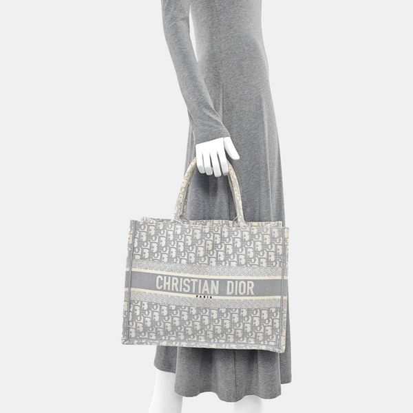 Book Tote Medium Oblique Canvas Gray