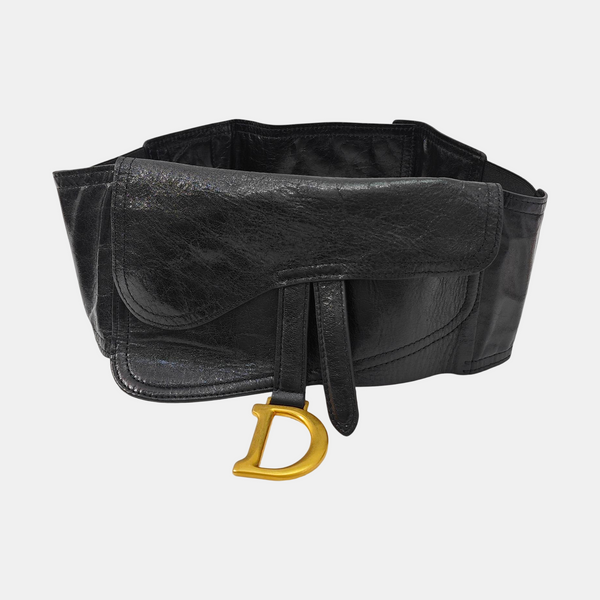 Leather Waist Cincher Black