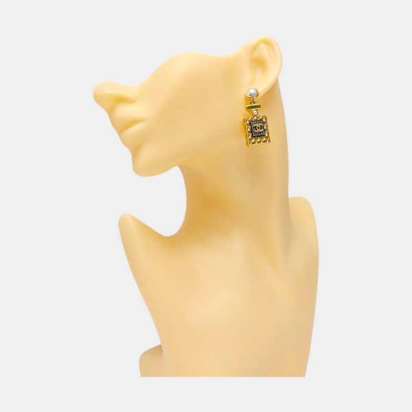 CC Logo Metal Gold Earrings