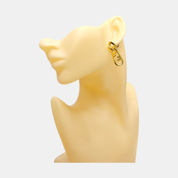FF Metal Gold Clip On Earrings