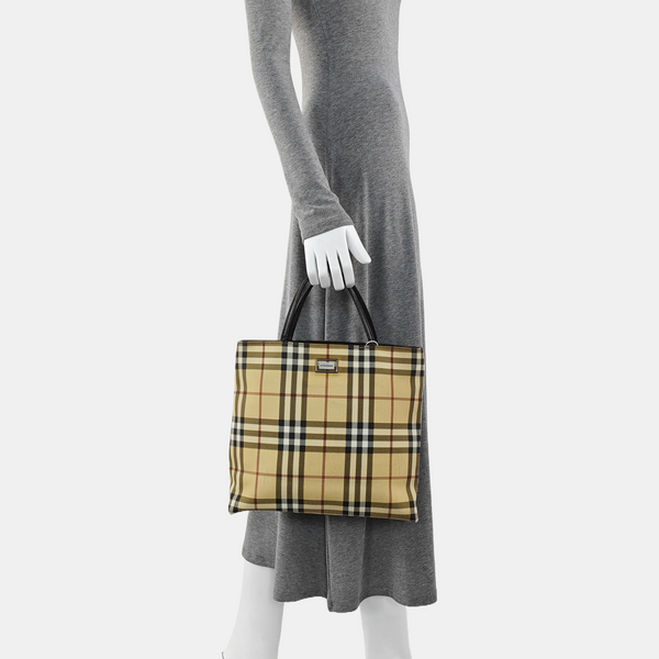 Coated Canvas Tote Bag Beige