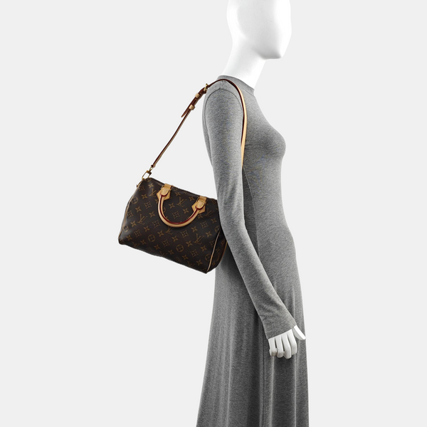 SPEEDY 25 Monogram Coated Canvas Brown
