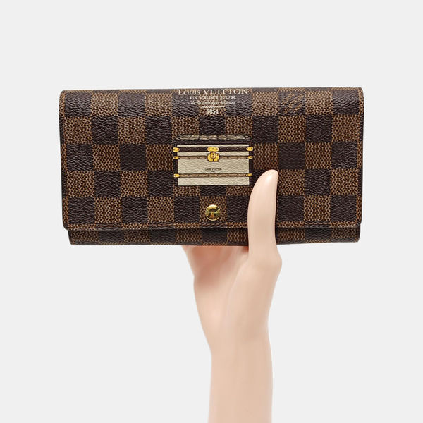 SARAH Damier Ebene Coated Canvas Brown
