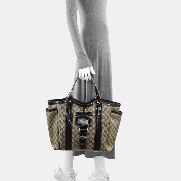 Monogram Coated Canvas Top Handle Bag Beige
