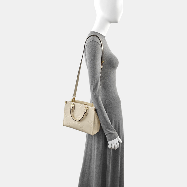 ONTHEGO PM Monogram Calfskin Beige