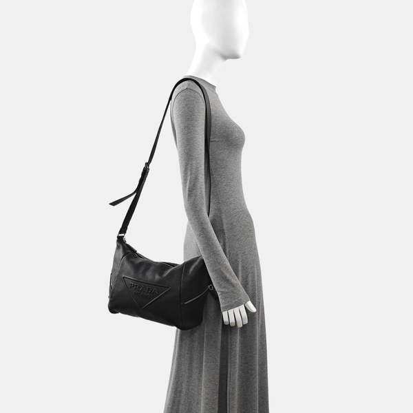 Calfskin Shoulder Bag Black