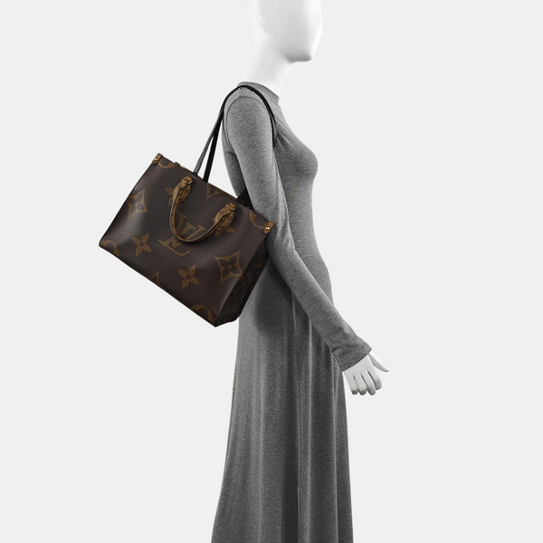 ONTHEGO MM Monogram Coated Canvas Brown