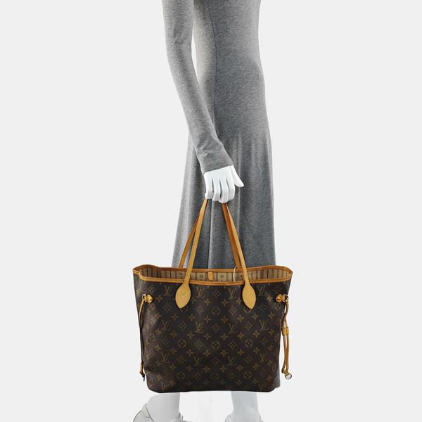 NEVERFULL MM Monogram Coated Canvas Brown