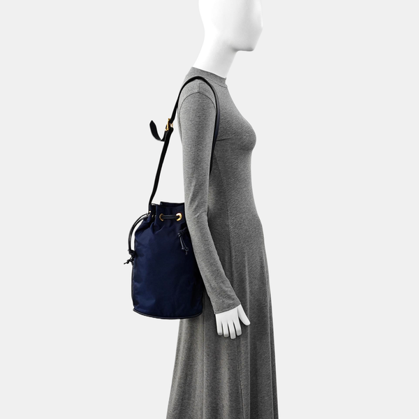 Nylon Bucket Bag Blue