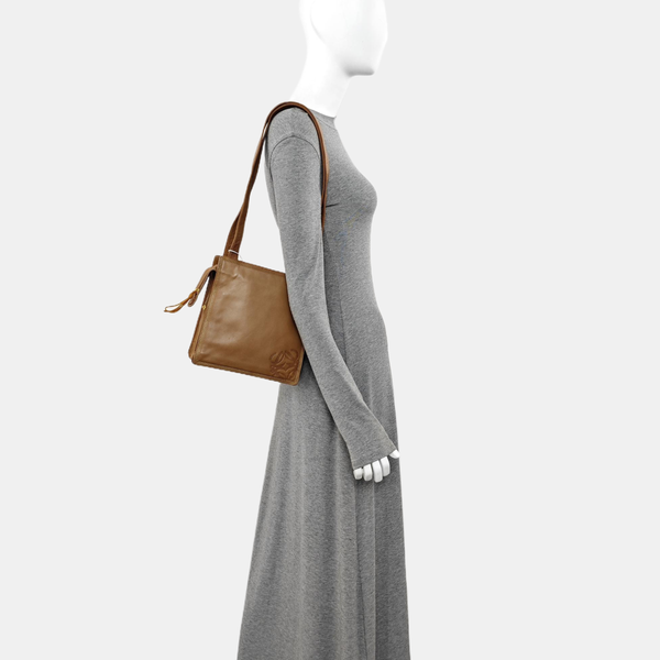 Lambskin Shoulder Bag Brown