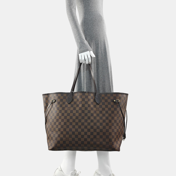 NEVERFULL GM Damier Ebene Coated Canvas Brown