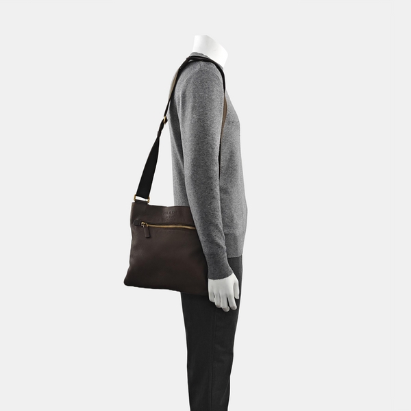 Calfskin Crossbody Bag Brown