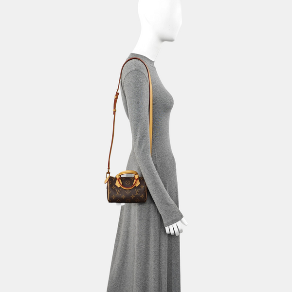 SPEEDY Nano Monogram Coated Canvas Brown
