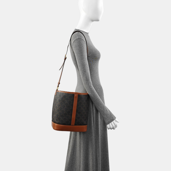Authenticated pre-owned TRIOMPHE CANVAS Medium Coated Canvas Yellow - Bucket Bag at Looply