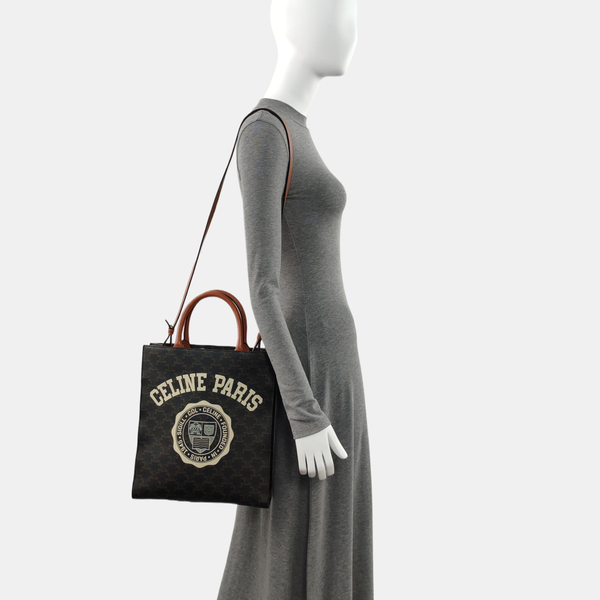 CABAS CELINE Small Coated Canvas Brown