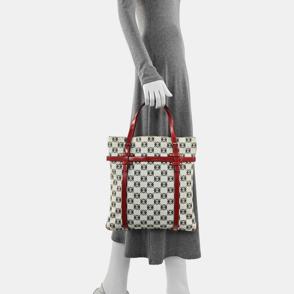 Monogram Coated Canvas Tote Bag Beige