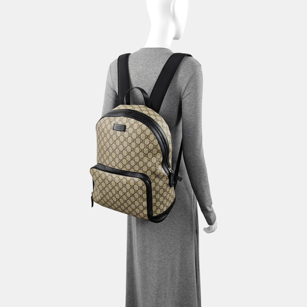 Monogram Coated Canvas Backpack Black
