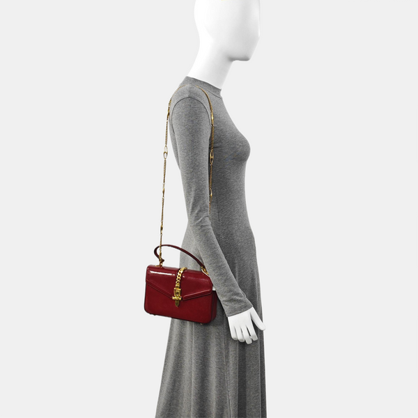 Authenticated pre-owned Sylvie 1969 Mini Patent Leather Red - Shoulder Bag at Looply