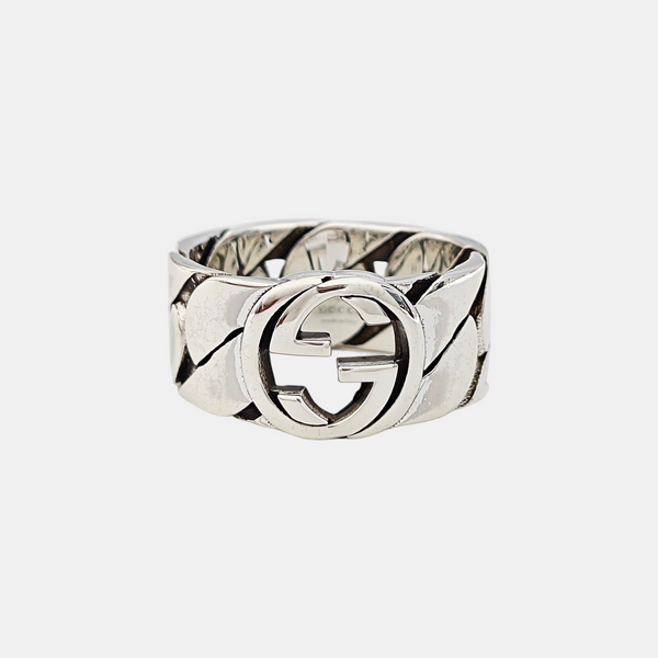 Interlocking G 925 Sterling Silver Ring HK 21