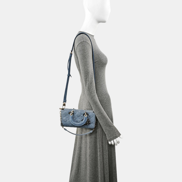 Lady D-Joy Small Cannage Denim Blue