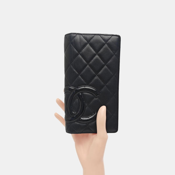 CAMBON Quilted Calfskin Black Wallet