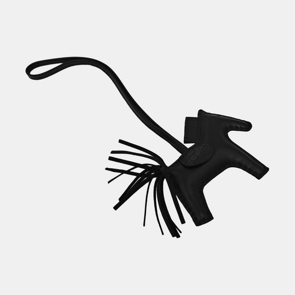 Leather Bag Charm Black