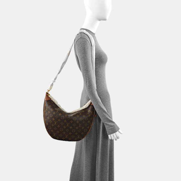 LOOP HOBO Monogram Coated Canvas Brown