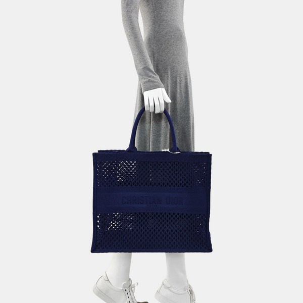 Authenticated pre-owned Book Tote Large Fabric Blue - Tote Bag at Looply