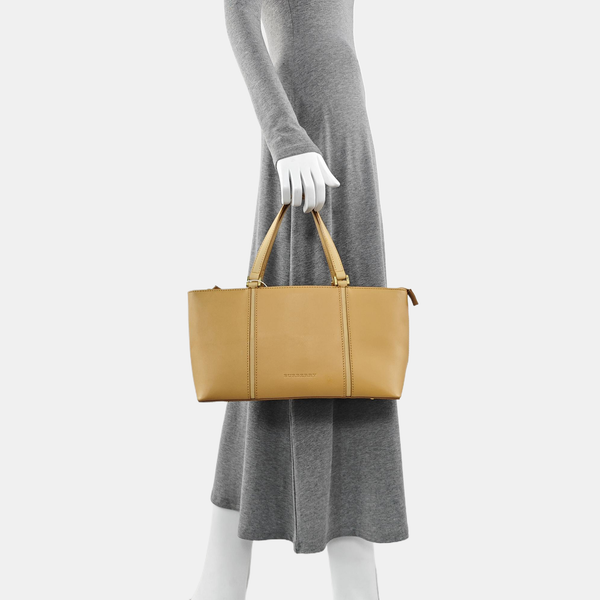 Calfskin Top Handle Bag Brown