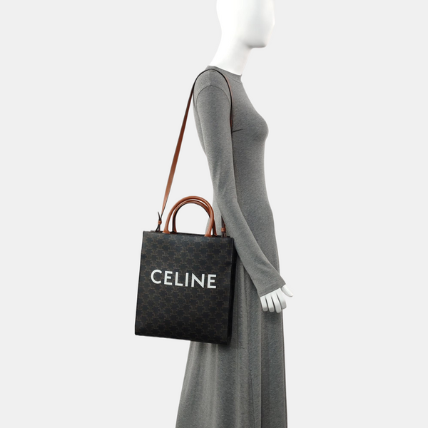 CABAS CELINE Small Coated Canvas Brown