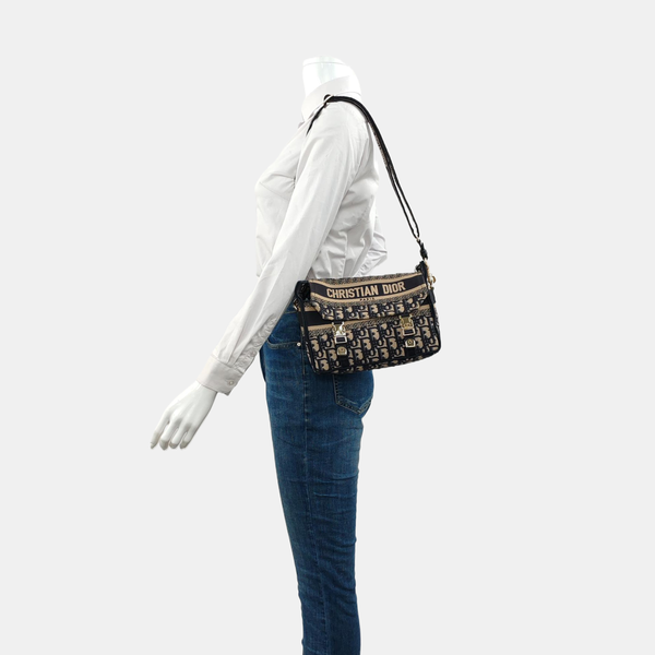Diorcamp Small Oblique Canvas Blue