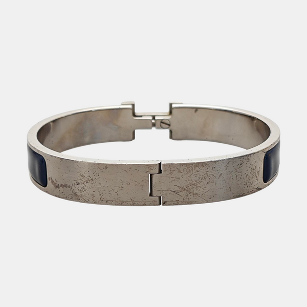 Clic H Metal Silver Bangle
