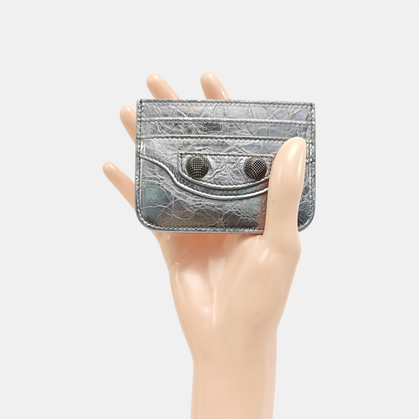 Le Cagole Lambskin Silver Card Holder