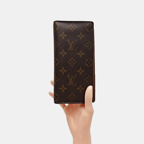 HINGE BRAZZA Monogram Coated Canvas Brown Wallet