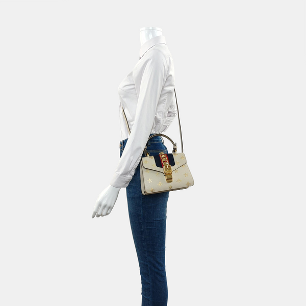 Sylvie Mini Calfskin White
